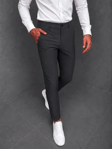 Pantaloni barbati casual grei inchis C001 H1-4